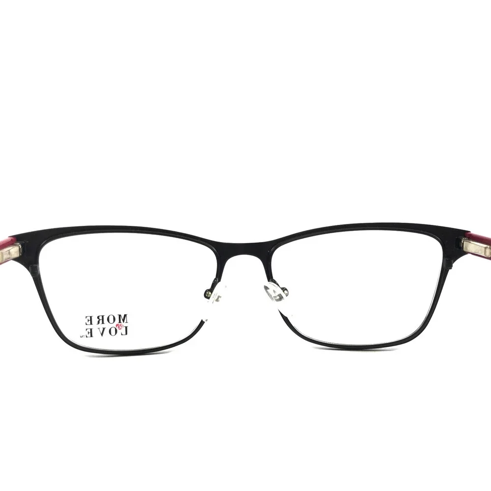 More to Love Eyeglasses Frames Meredith 1115 Black Red Cat Eye 56-17-140